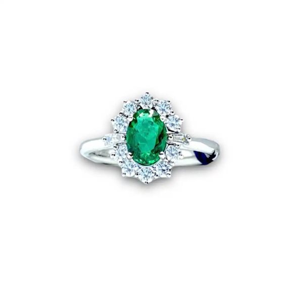 Anello Recarlo Donna in Oro bianco Smeraldo 0.86 Ct R79CC108/SM060-14 - R79CC108/SM060-14